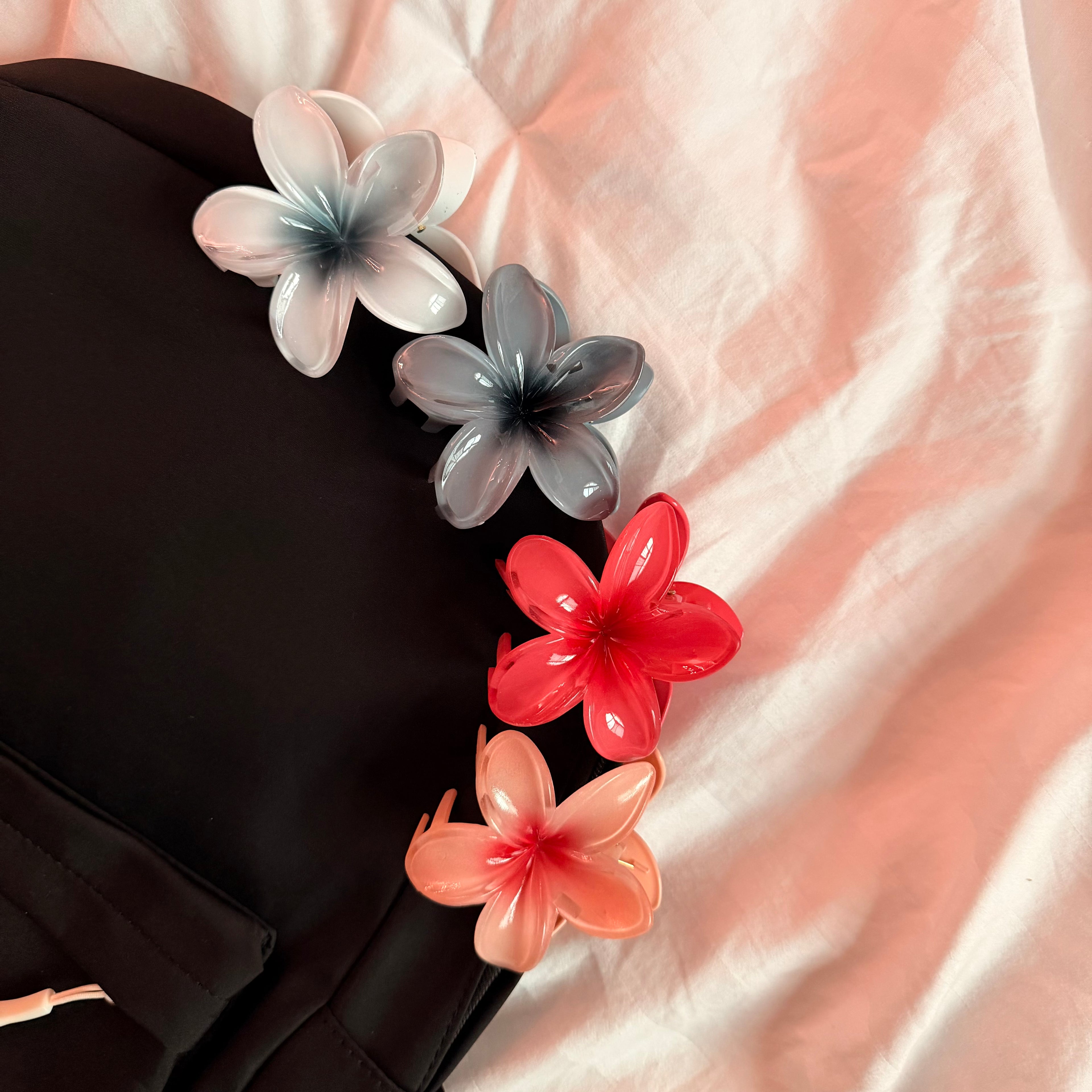 Floral shark Hair clips