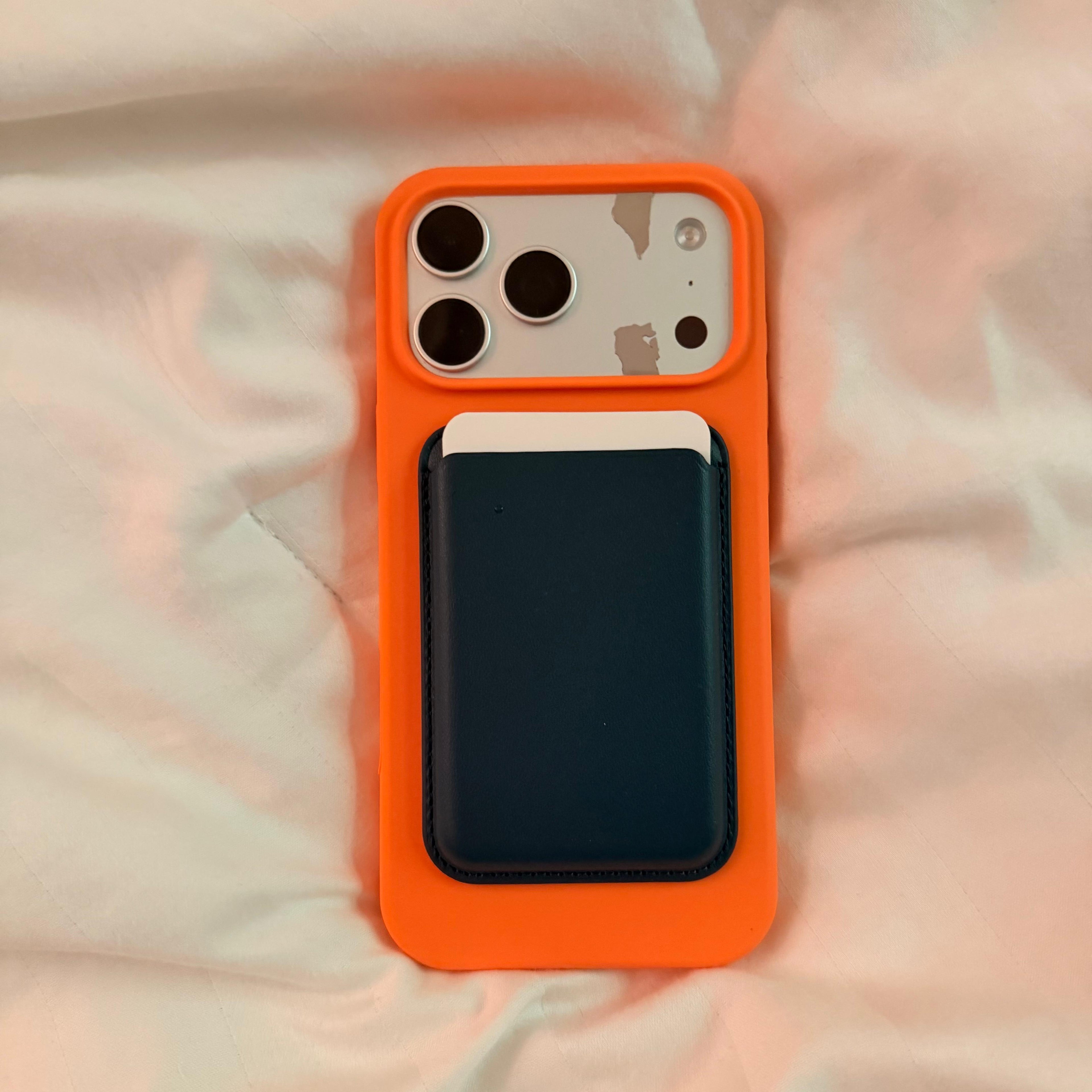 Orange case + Navy blue Wallet