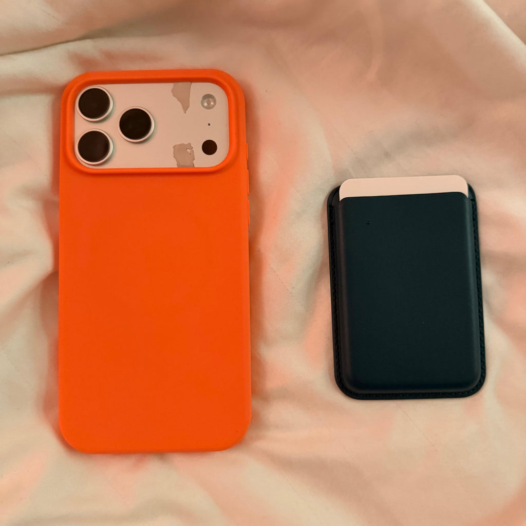 Orange case + Navy blue Wallet